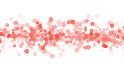 Abstract red bokeh lights pattern scattered dots and circles on transparent background