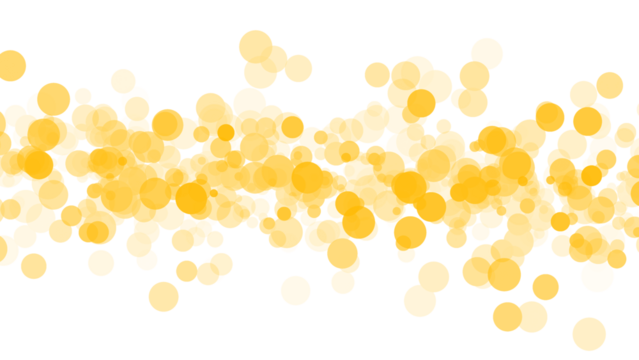 Golden bokeh lights scattered across a dark space beautiful abstract background on transparent background - Powered by Adobe