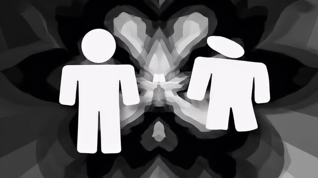 Abstract Representation of Opposing Forces and Unity.