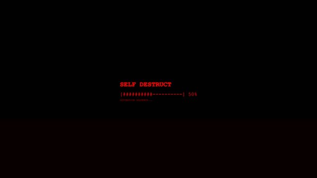 Self Destruct Countdown Timer Red Alert Terminal 4K Loop