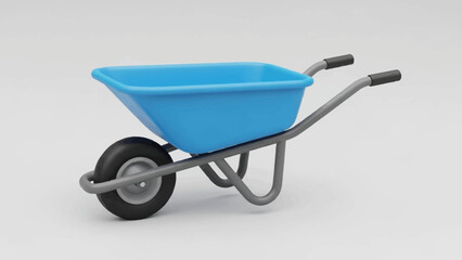 Bright Blue Wheelbarrow Ready for Gardening and Construction Tasks.
