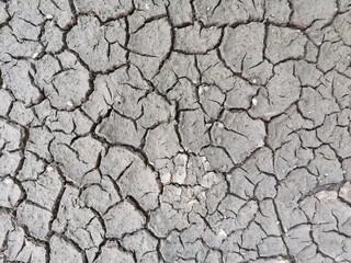 Close up of dry cracked earth abstract background 