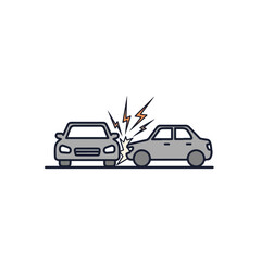 Fototapeta premium Cars crash accident collision damage.