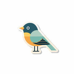 Obraz premium Colorful Cartoon Bird Sticker