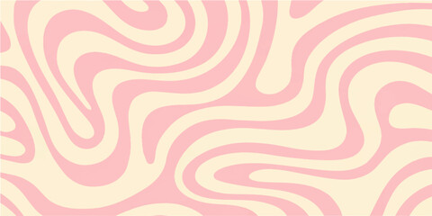 Abstract seamless pattern with vintage pink floral swirls and circular wave curves creates a stylish vector texture design for textile wallpaper decoration and artistic fabric backdrops