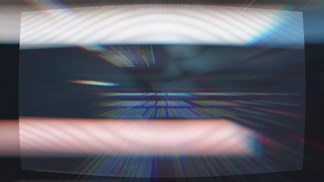 Glitch background with CRT monitor distortion and analog static noise, perfect for retro tech aesthetics, vaporwave designs and video overlay transitions