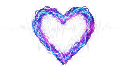Colorful heart shape isolated on transparent background