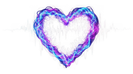 Colorful heart shape isolated on transparent background