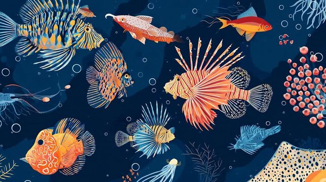 Colorful underwater fish and coral