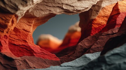 Unique Textured Landscape Formations in Vibrant Earth Tones