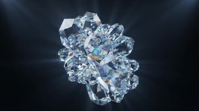 Sparkling Cluster of Diamonds 3D Render