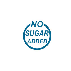 No sugar added label on white background
