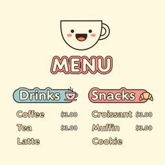Cute Cafe Menu Template