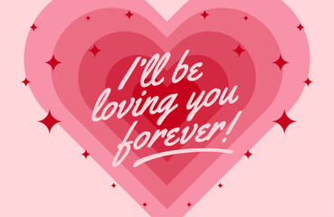 Trendy Valentine&rsquo;s Day Illustration for Greeting Card, Poster, and Branding Use