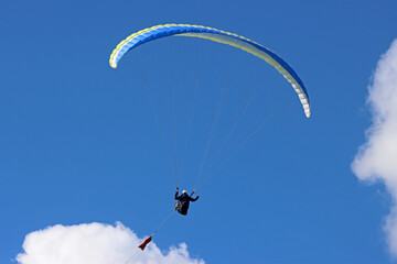 	
Paraglider being towed by a winch