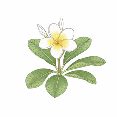 White Plumeria Flower