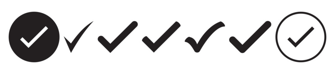 Check mark icon set. Check mark icon. Tick mark symbol vector