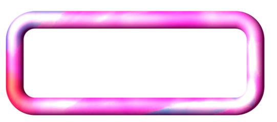 A rectangular pink frame with a 3D effect features gradient colors, transitioning from light pink