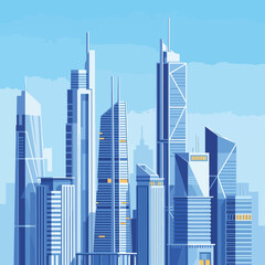 Modern City Skyline with Skyscrapers