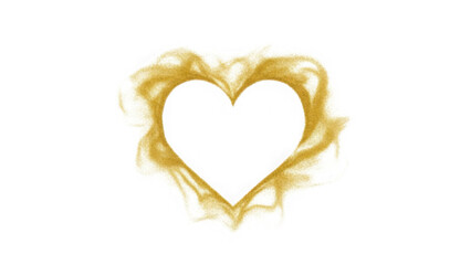 Fototapeta premium Golden heart outline isolated on transparent background
