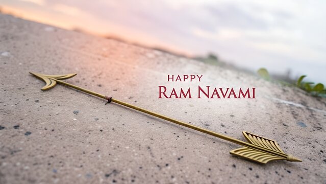Spiritual Ram Navami Greeting With Pastel Gradient Background
