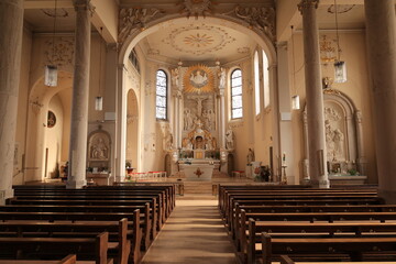 Obraz premium Historische Kirche im Zentrum von Haslach im Schwarzwald