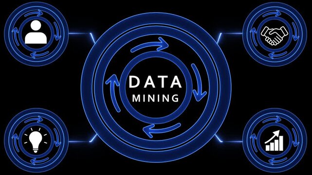 Data Mining Circular Flow Diagram with Icons data extraction artificial intelligence