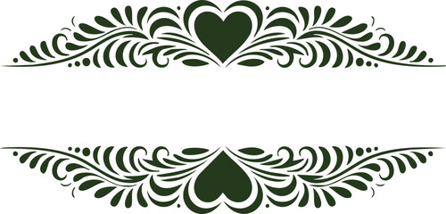 Decorative Heart Flourish Elements