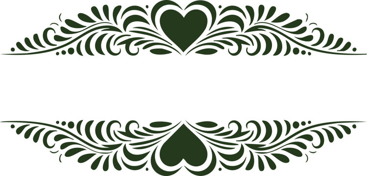 Decorative Heart Flourish Elements