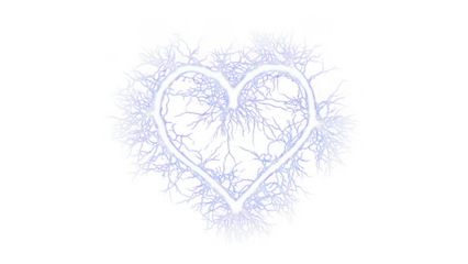 Abstract heart with branches isolated on transparent background