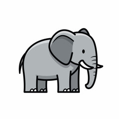 Gray Cartoon Elephant