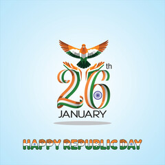 26th January Indian Republic Day Special Creative Poster Featuring National Flag Colors, Unity, Freedom and Pride