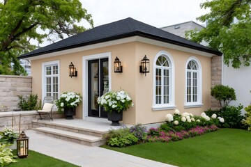 Guest house with landscaped garden and outdoor living space