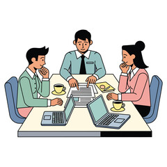 Team Meeting with Laptops