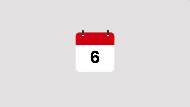 Calendar icon featuring 15 days animation isolated on gray background