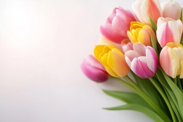 A vibrant bouquet of colorful tulips showcasing their beauty and elegance, perfect for spring decoration.