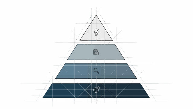 Pyramid Structure with Multiple Layers and Icons.