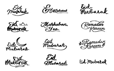 Eid mubarak Marhaban mubarak Ramadhan Kareem lettering collecting