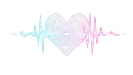 Heartbeat pulse illustration isolated on transparent background