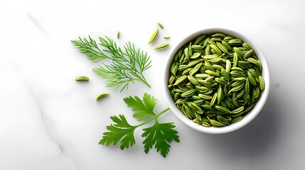 Fresh Organic Culinary Herbal Garnish with Aromatic Green Leaves for Healthy Cooking, Natural Food Flavor, and Kitchen Essential Seasoning