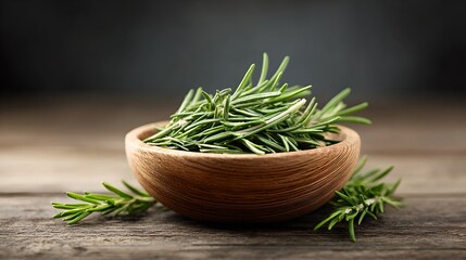 Fresh green rosemary herb with aromatic leaves, natural culinary seasoning and organic herb plant for healthy cooking, garnish, and aromatic kitchen use