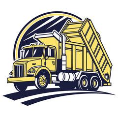 Construction dump truck illustration © Tonni