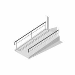 Isometric Metal Disability Ramp with Handrails Architecture Illustration Design