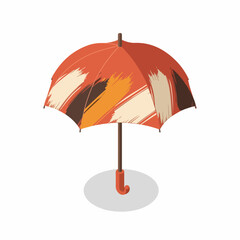 Fototapeta premium Isometric Colorful Artistic Umbrella Accessory Illustration with Brush Stroke Texture