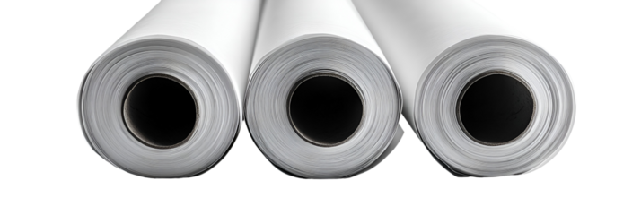 Three hollow cylinders against transparent background