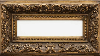Antique Ornate Gold Picture Frame Decorative Border.