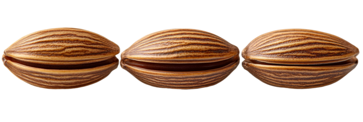 Three light brown oval shapes on transparent background