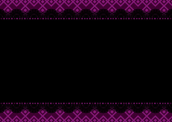 Obraz premium 横長レース×幾何学模様②(紫色)