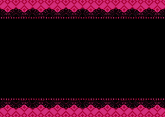 横長レース&times;幾何学模様③(ピンク)