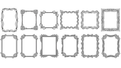 a collection of white squares on transparent background